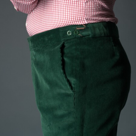 Side view of corduroy trousers
