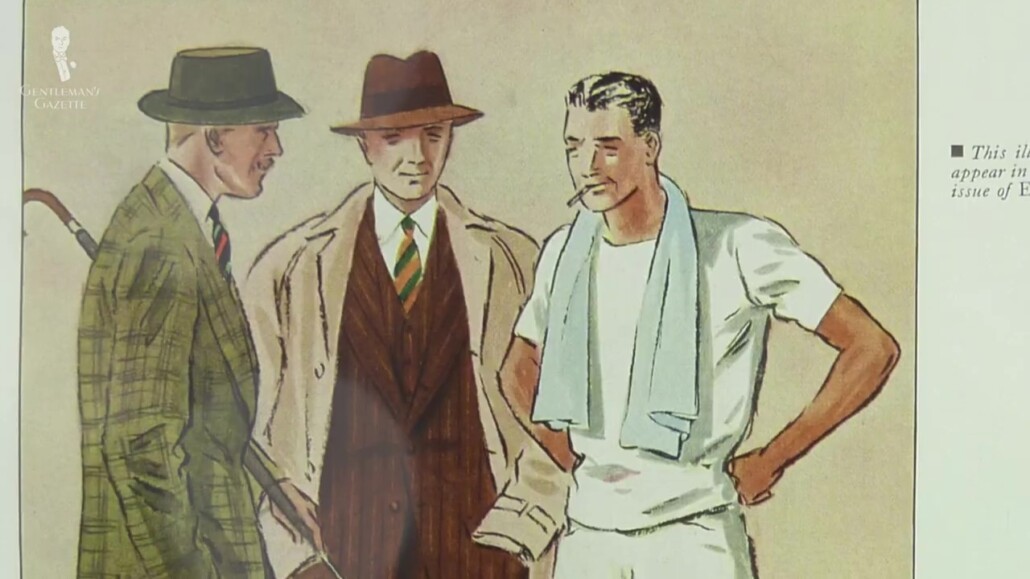 Many men opted for more relaxed headwear, as well.