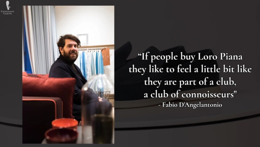 A quote from Fabio d'Angelantonio, Former CEO of Loro Piana