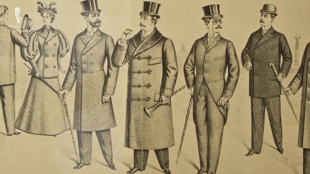 Illustration of men with canes in the Victorian Era