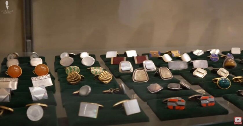Vintage rings arrange on a green cloth