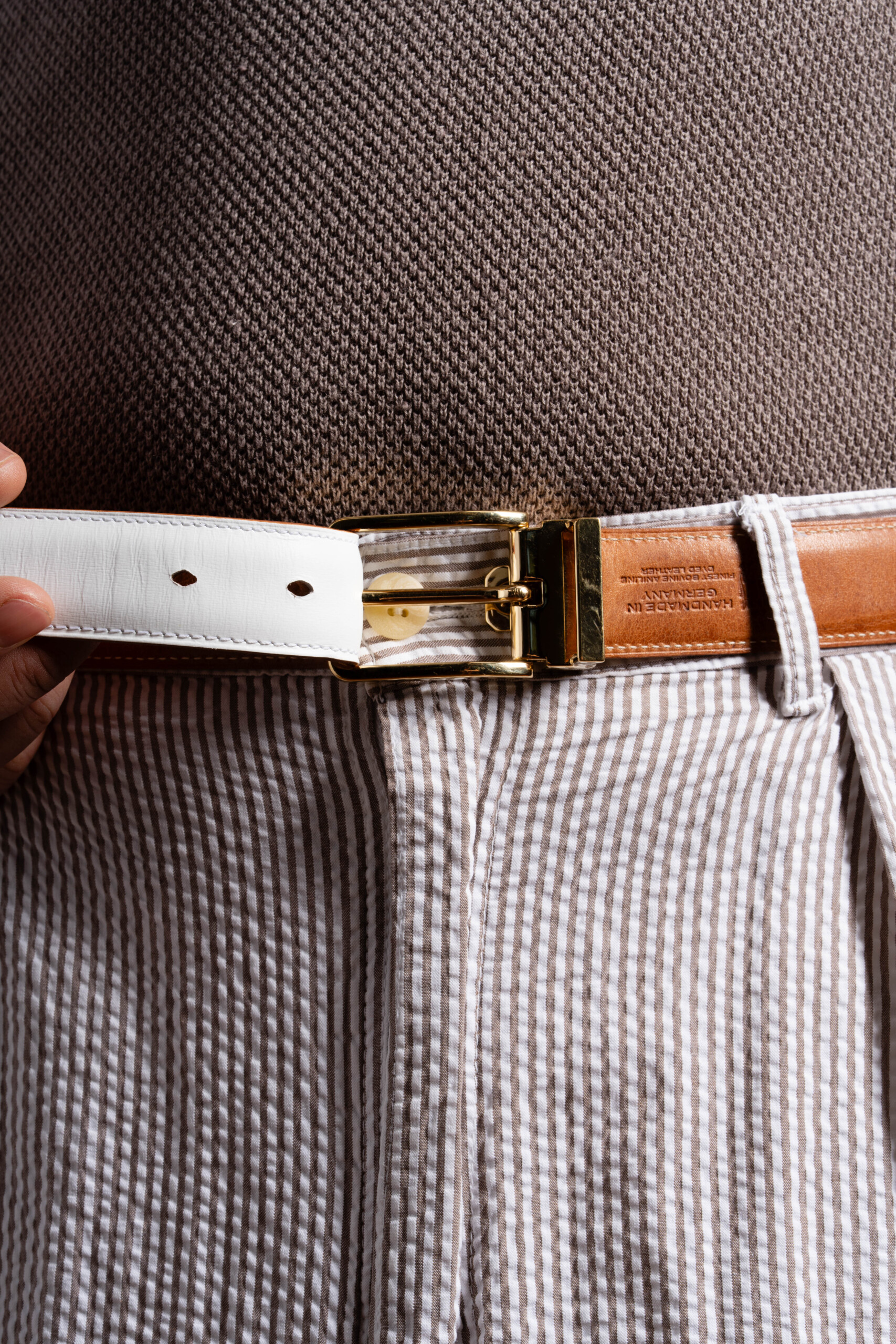 White Boxcalf Undyed Natural Veg Tan Leather Belt Neville Gold Belt Buckle 5856 scaled