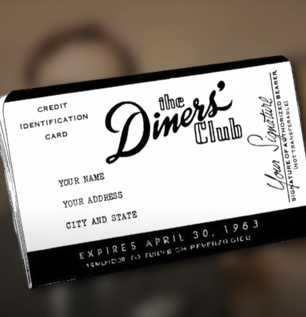 A vintage Diners' Club credit identification card from 1963.