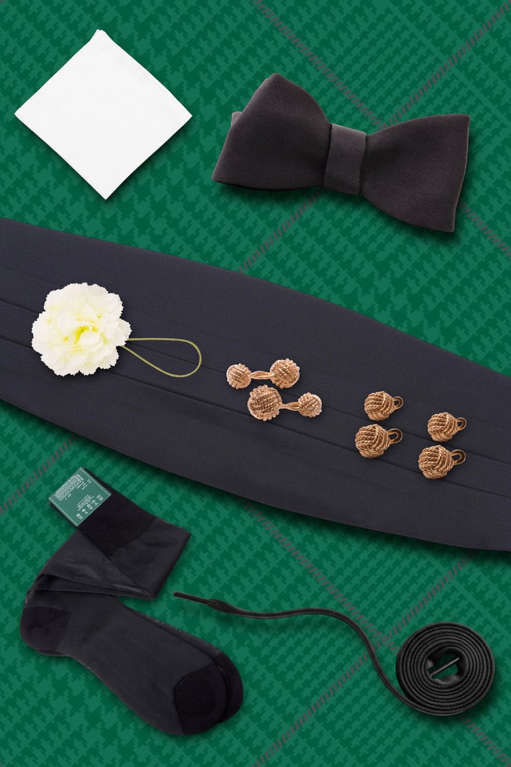 Luxury Black Tie Bundle with Yellow Gold Accessories