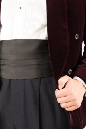 Black Barathea Silk Cummerbund