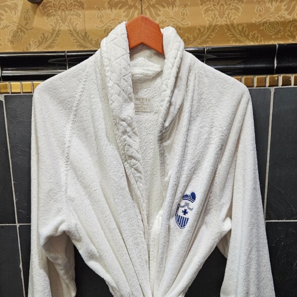 Griti Bathrobe hung up on a wall