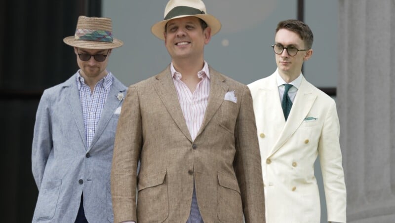 Be Better Dressed In Warm Weather Banner 3 Three well-dressed men in hot-weather ensembles